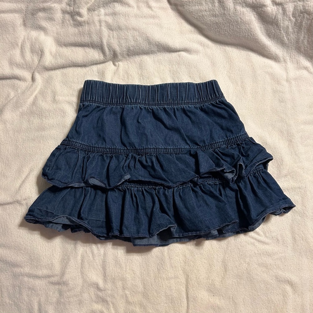 Okie Dokieโ Navy Blue Ruffle Skirt